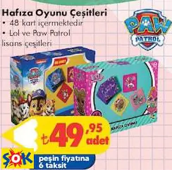 Paw Patrol/Lol Hafıza Oyunu Çeşitleri