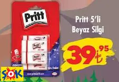 Pritt 5'Li Beyaz Silgi