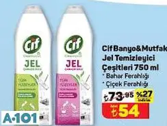 Cif Bahar Ferahlığı Banyo/Mutfak Jel Temizleyici 750 Ml