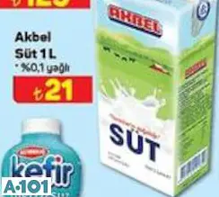 Akbel Süt 1L %0.1 Yağlı