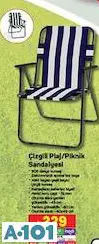 Çizgili Plaj/Piknik Sandalyesi