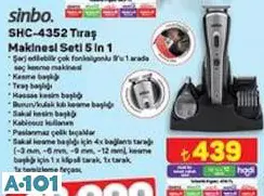 Sinbo SHC-4352 Tıraş Makinesi Seti 5 İn1