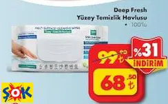 Deep Fresh Yüzey Temizlik Havlusu 100'Lü