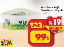 Mis Yarım Yağlı Taze Beyaz Peynir 650 G