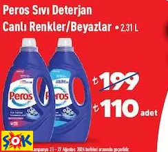 Peros Sıvı Deterjan Canlı Renkler/Beyazlar 2,31 L