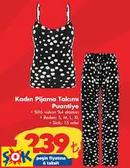 Kadın Pijama Takımı Puantiye