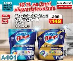 Bingo Bulaşık Makinesi Kapsülü Çeşitleri 36'Lı/32'Li