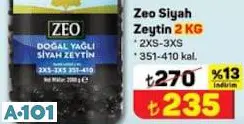 Zeo Siyah Zeytin 2 Kg 2XS-3XS