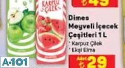 Dimes Meyveli İçeçek Çeşitleri Karpuz Çilek/Ekşi Elma 1 I