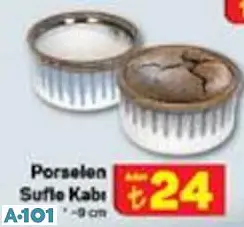 Porselen Sufle Kabı 9 Cm