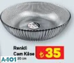 Renkli Cam Kase 20 Cm