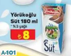 Yörükoğlu Süt 180 Ml