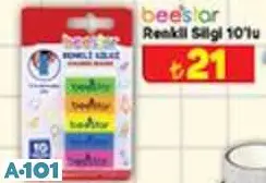 Beestar Renkli Silgi 10'Lu