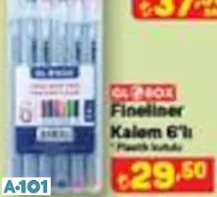 Globox Fineliner Kalem 6'Lı Plastik Kutulu