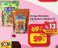 Amigo Dalından Çiğ Badem / Badem İçi 150 G