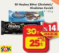 Eti Hoşbeş Bitter Çikolatalı/Hindistan Cevizli 142 G