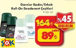 Garnier Kadın/Erkek Roll-On Deodorant Çeşitleri 50 Ml