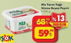 Mis Yarım Yağlı Süzme Beyaz Peynir 500 G