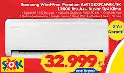 Samsung ARR12BXFCMWK/SK Wind-Free Premium 12000 BTU A++ Duvar Tipi Klima