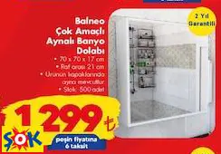 Balneo Çok Amaçlı Aynalı Banyo Dolabı