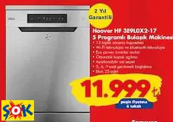 Hoover HF 3E9L0X2-17 5 Programlı Bulaşık Makinesi