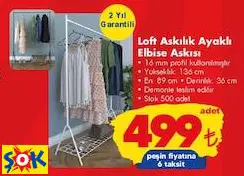 Loft Askılık Ayaklı Elbise Askısı