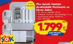 Plus Aynalı Vestiyer Ayakkabılık Portmanto Ve Duvar Askısı