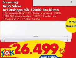 Samsung Ar35 Silver Ar12txhqası/Sk 12000 Btu Klima