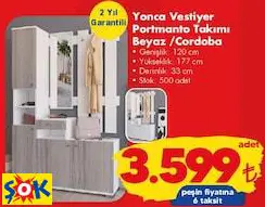 Yonca Vestiyer Portmanto Takımı Beyaz/Cordoba