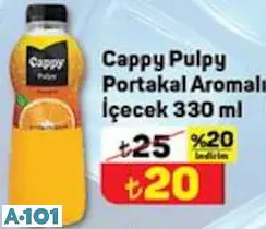 Cappy Pulpy Portakal Aromalı İçeçek 330 Ml