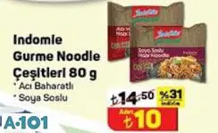 İndomie Gurme Noodle Çeşitleri 80 G Acı Baharatlı/Soya Soslu