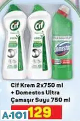 Cif Krem 2X750 Ml+Domestos Ultra Çamaşır Suyu 750 Ml