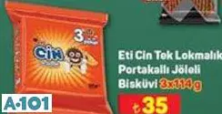 Eti Cin Tek Lokmalık Portakallı Jöleli Bisküvi 3X114 G