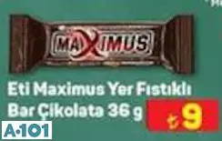 Eti Maximus Yer Fıstıklı Bar Çikolata 36 G