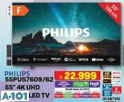 Philips 55PUS7609/62 55 İnç 4 K UHD Smart Led Tv Akıllı Televizyon