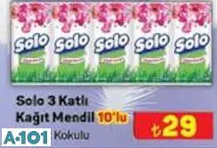 Solo Çiçek Kokulu 3 Katlı Kağıt Mendil 10'Lu