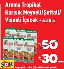 Aroma Tropikal İçecek Çeşitleri 6X200 Ml