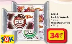 Eti Puf Renkli/Kakaolu 216 G / Hindistan Cevizli 192 G