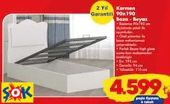 Garaj Home Karmen 90X190 Baza Beyaz