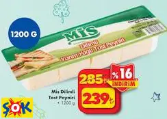 Mis Dilimli Tost Peyniri 1200 G