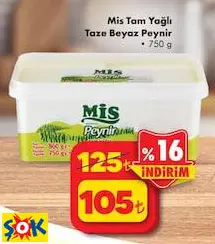 Mis Tam Yağlı Taze Beyaz Peynir 750 G