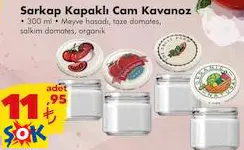 Sarkap Kapaklı Cam Kavanoz 300 Ml