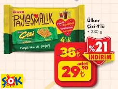 Ülker Çizi 4'Lü 280 G