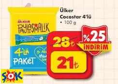 Ülker Cocostar 4'Lü 100 G