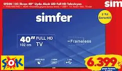 Simfer SFS4N 102 Ekran 40 İnç Uydu Alıcılı Led Full HD Televizyon