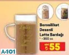 Borosilikat Desenli Latte Bardağı 350 Cc