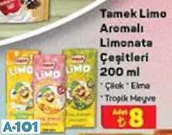 Tamek Limo Aromalı Limonata Çeşitleri 200 Ml