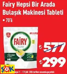 Fairy Hepsi Bir Arada Bulaşık Makinesi Tableti 70'Li