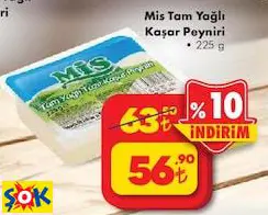 Mis Tam Yağlı Kaşar Peyniri 225 G