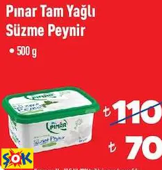 Pınar Tam Yağlı Süzme Peynir 500 G